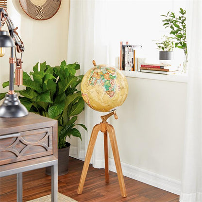 BROWN WOOD TRADITIONAL GLOBE