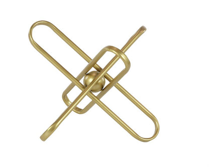 COSMOLIVING BY COSMOPOLITAN GOLD METAL GEOMETRIC SCULPTURE WITH PAPER CLIP ACCENTS