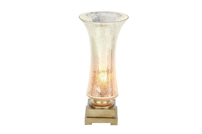 GOLD GLASS ACCENT LAMP UPLIGHT,