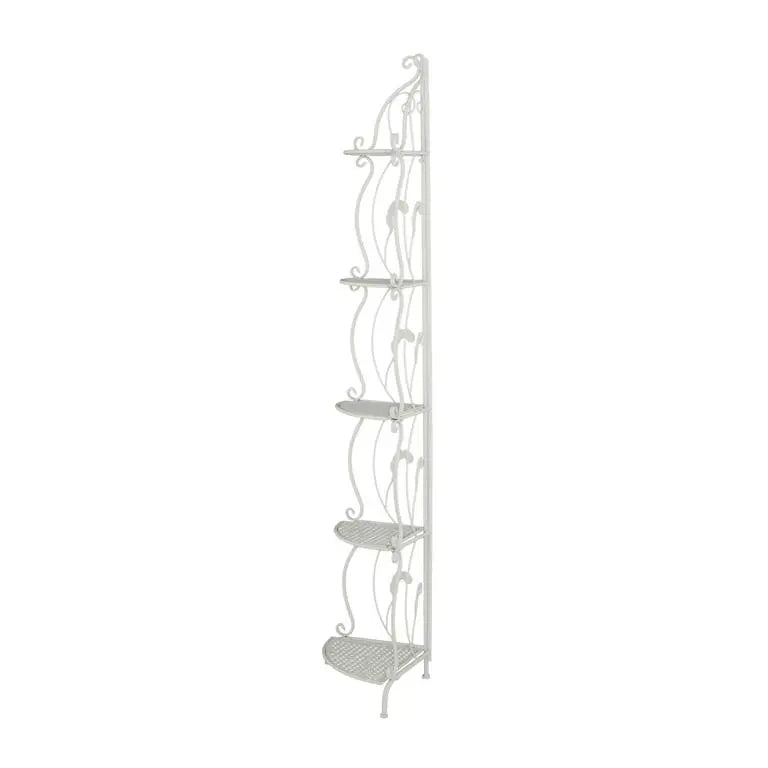 White Metal French country Bakers Rack