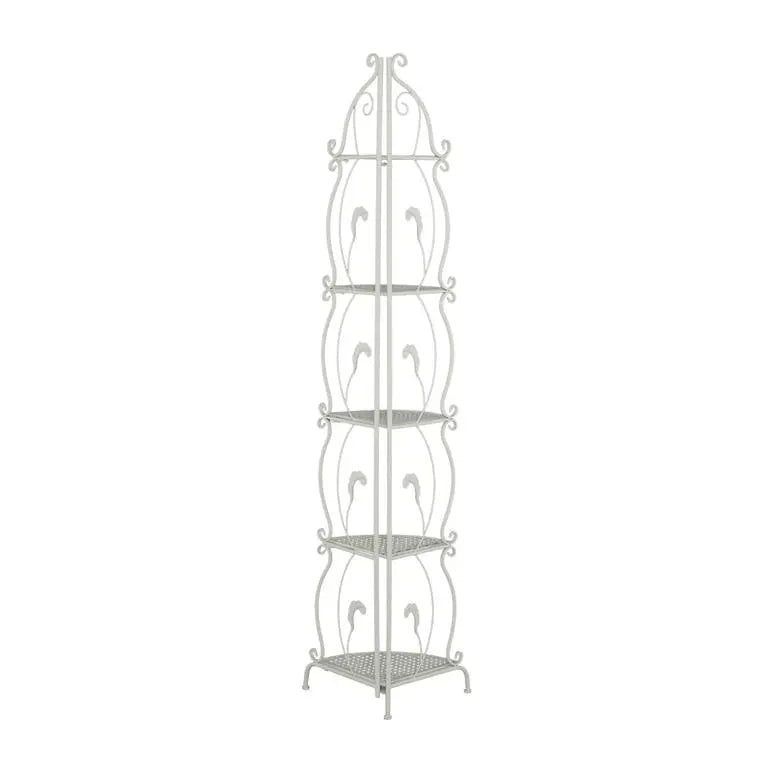 White Metal French country Bakers Rack