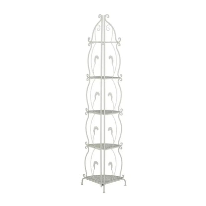 White Metal French country Bakers Rack