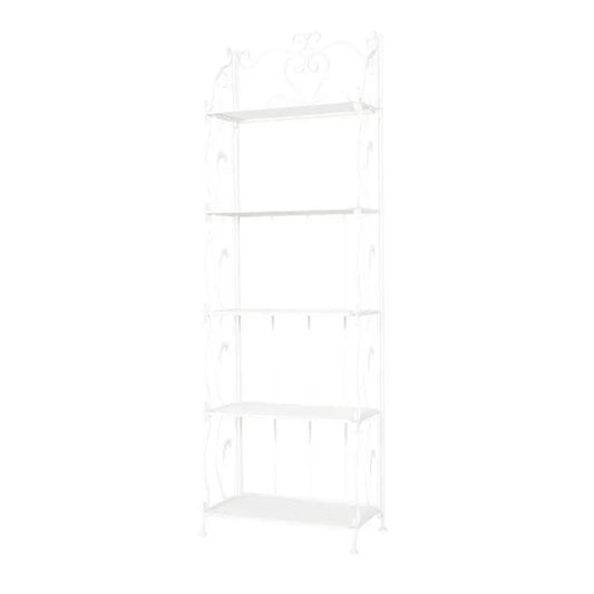 White Metal French country Bakers Rack