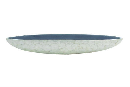WHITE POLYSTONE DECORATIVE BOWL