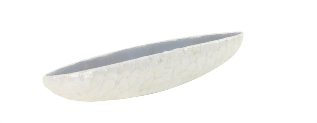 WHITE POLYSTONE DECORATIVE BOWL