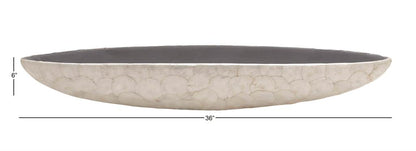 WHITE POLYSTONE DECORATIVE BOWL