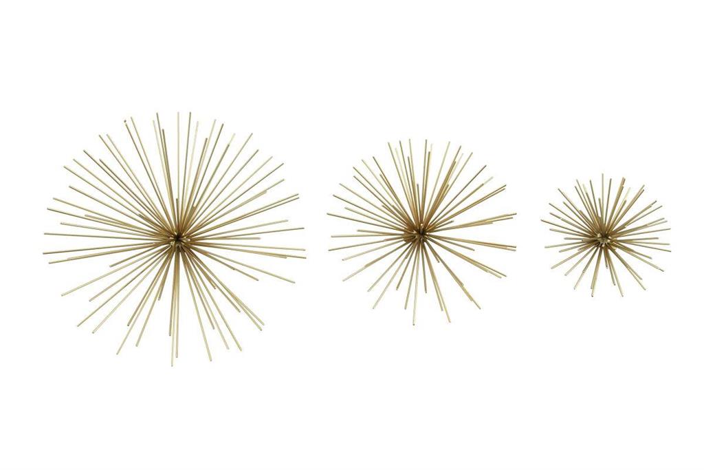 GOLD METAL STARBURST 3D WALL DECOR