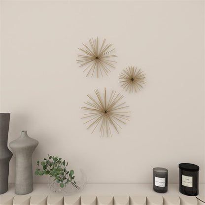 GOLD METAL STARBURST 3D WALL DECOR