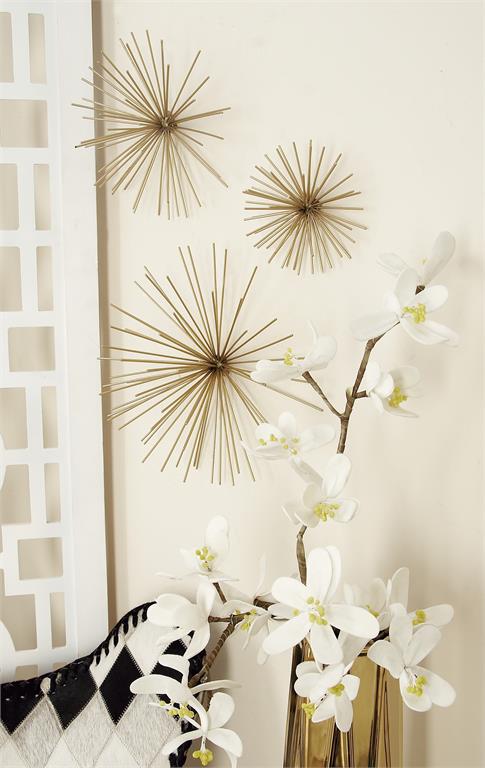 GOLD METAL STARBURST 3D WALL DECOR