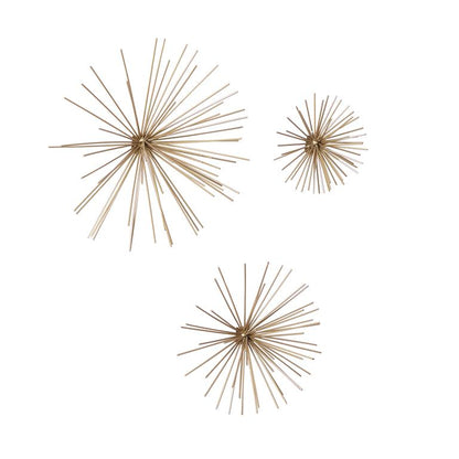 GOLD METAL STARBURST 3D WALL DECOR