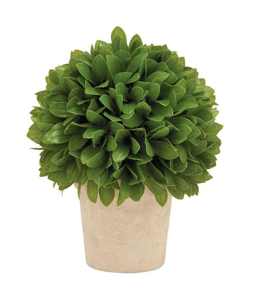 ARTIFICIAL FOLIAGE BALL WITH BEIGE PAPER POT