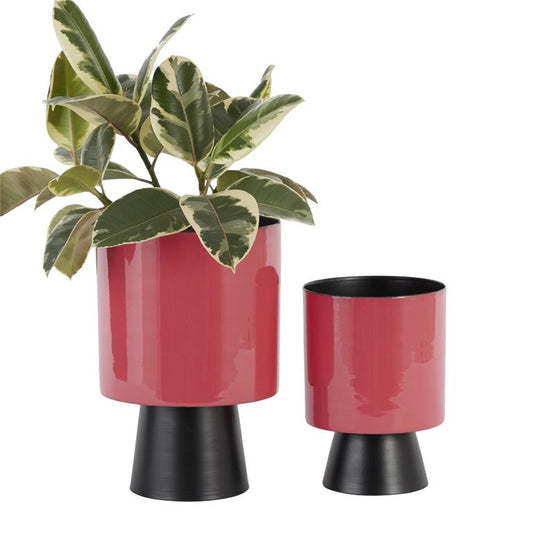 RED METAL MODERN PLANTER