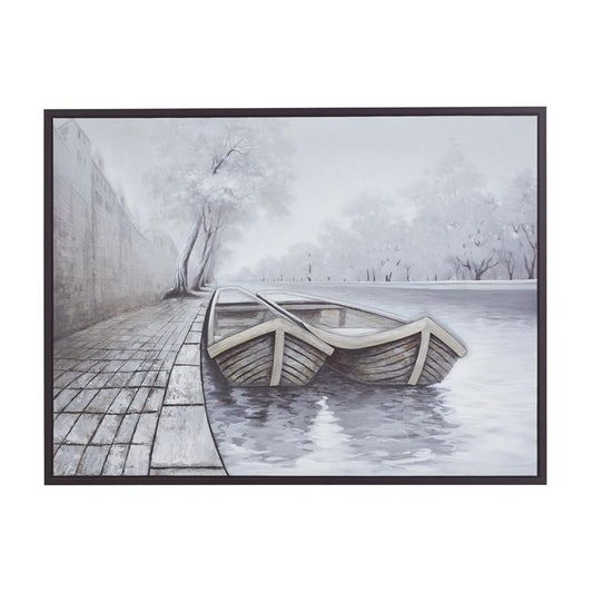 MULTI COLORED CANVAS SAIL BOAT FRAMED WALL ART WITH BLACK FRAME