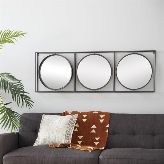 GRAY METAL MODERN WALL MIRROR