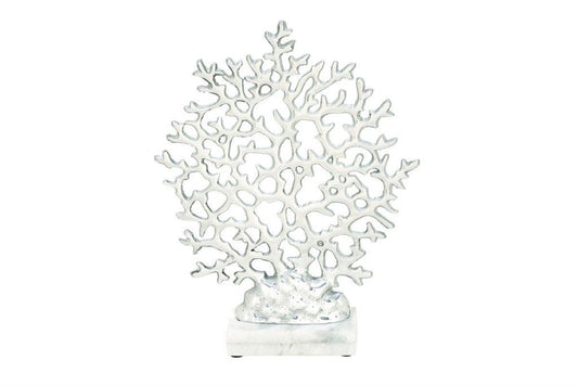 SILVER MARBLE CORAL SCULPTURE,