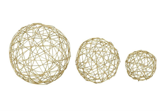 COSMOLIVING BY COSMOPOLITAN GOLD METAL GEOMETRIC SCULPTURE,