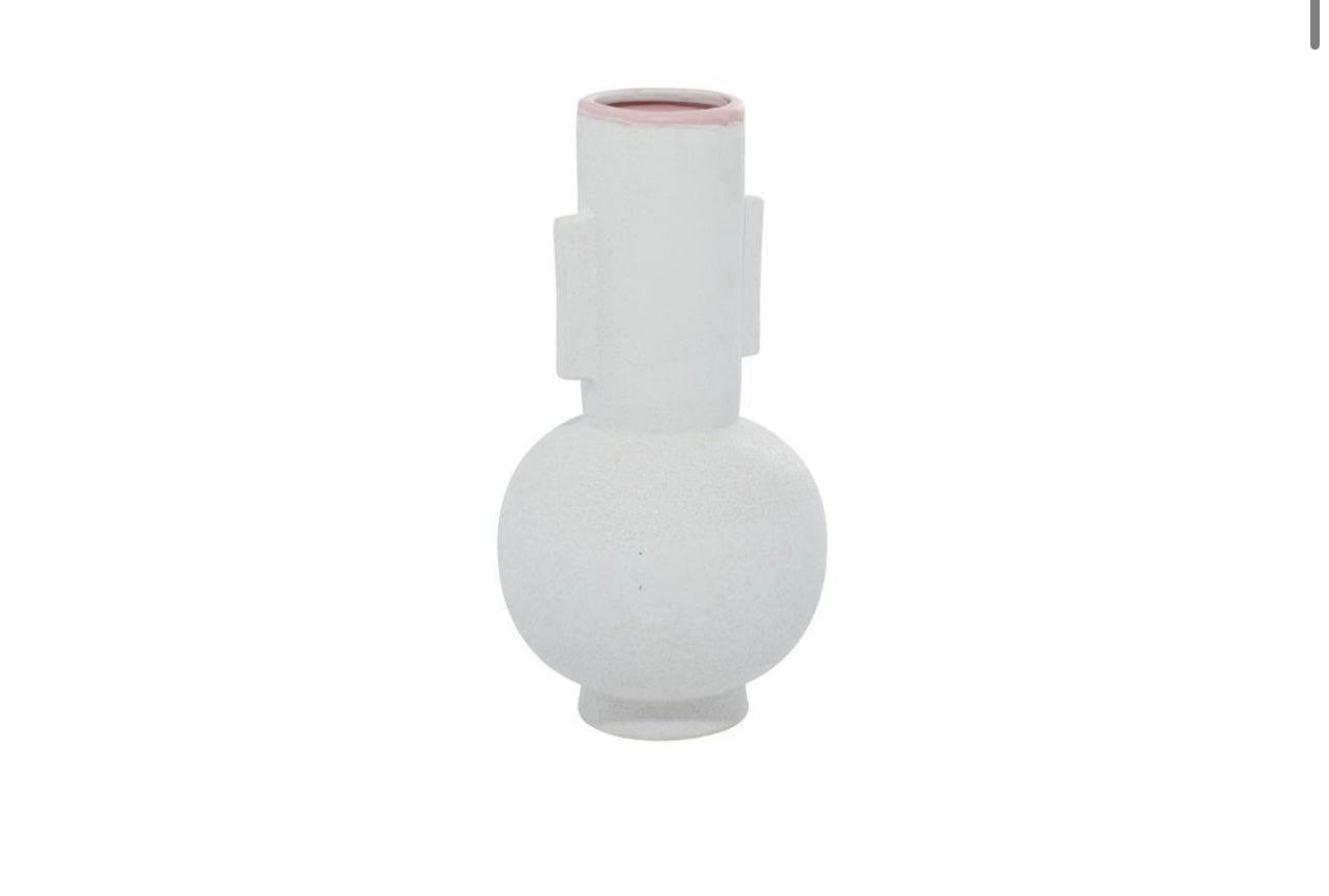 COSMOPOLITAN WHITE CERAMIC HANDMADE VASE