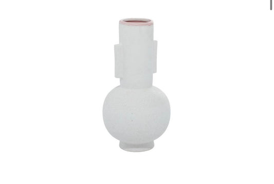 COSMOPOLITAN WHITE CERAMIC HANDMADE VASE