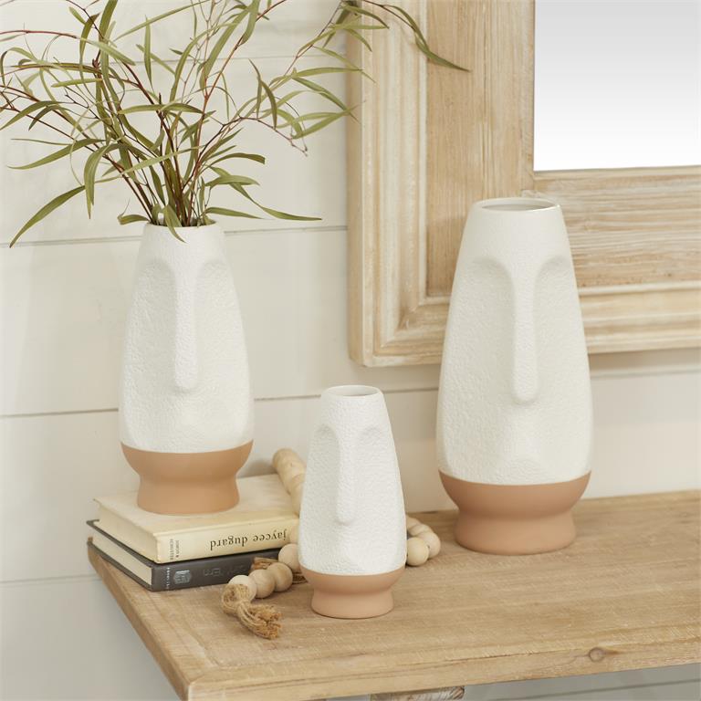 WHITE CERAMIC CONTEMPORARY VASE,