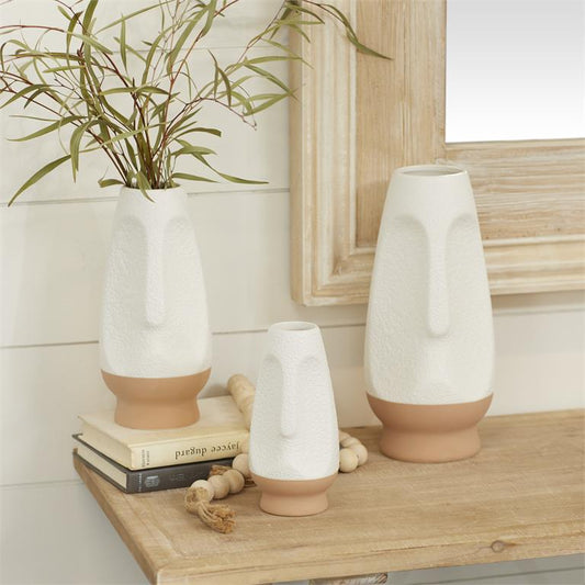 WHITE CERAMIC CONTEMPORARY VASE,