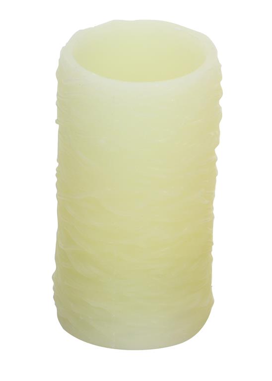 CREAM WAX TEXTURED FLAMELESS CANDLE WITH REMOTE CONTROL, SET OF 3