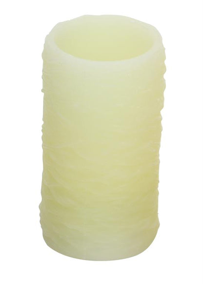 CREAM WAX TEXTURED FLAMELESS CANDLE WITH REMOTE CONTROL, SET OF 3