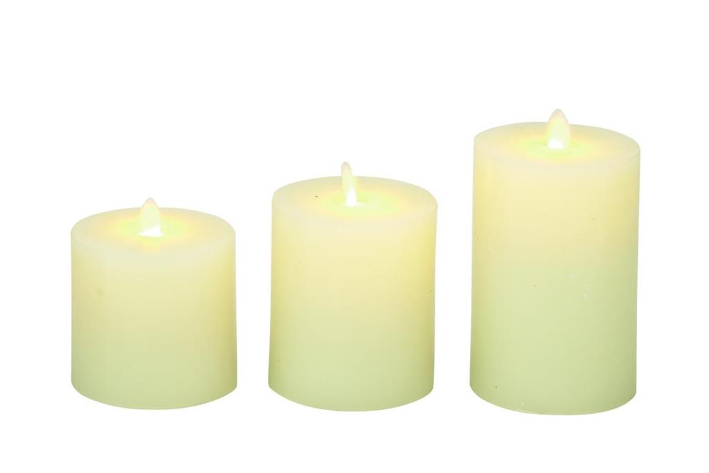 WHITE WAX FLAMELESS CANDLE WITH REMOTE CONTROL