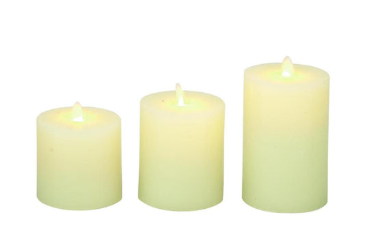WHITE WAX FLAMELESS CANDLE WITH REMOTE CONTROL