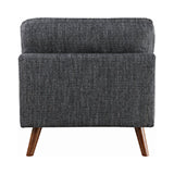 Churchill Tufted Cushion Back Armless Chair Dark Grey And Walnut