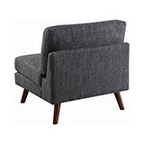 Churchill Tufted Cushion Back Armless Chair Dark Grey And Walnut