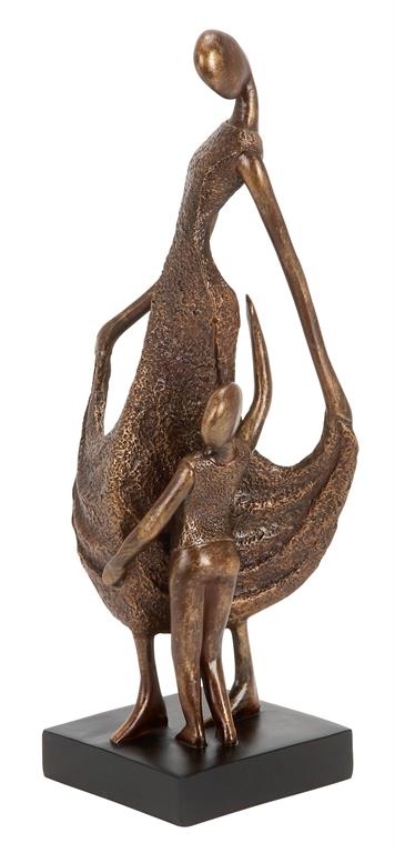 BRONZE POLYSTONE FAMILY SCULPTURE