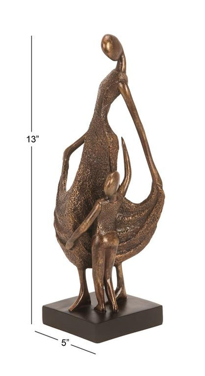 BRONZE POLYSTONE FAMILY SCULPTURE