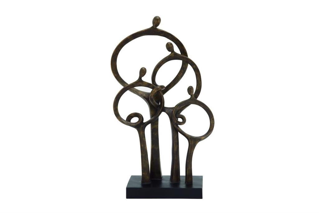 BROWN POLYSTONE TRADITIONAL PEOPLE SCULPTURE