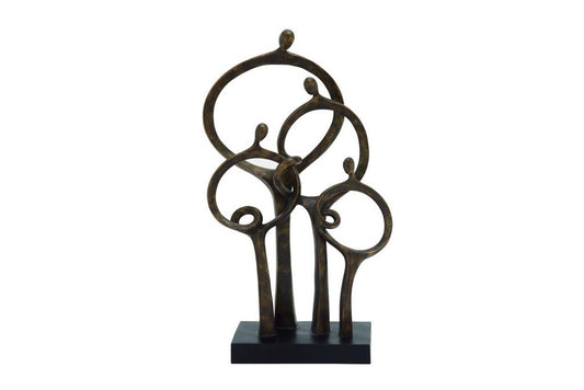 BROWN POLYSTONE TRADITIONAL PEOPLE SCULPTURE