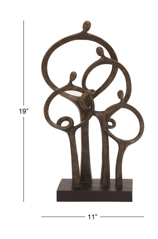 BROWN POLYSTONE TRADITIONAL PEOPLE SCULPTURE