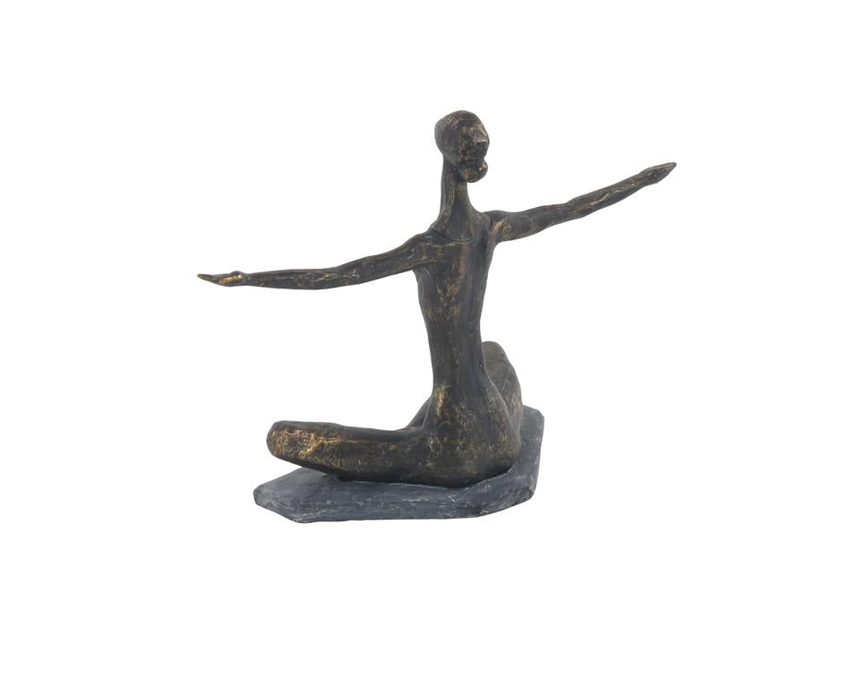 BRASS POLYSTONE YOGA SCULPTURE