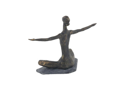 BRASS POLYSTONE YOGA SCULPTURE