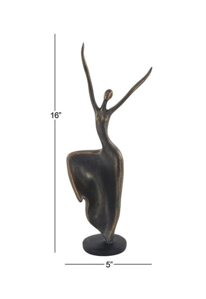 BRASS POLYSTONE DANCER SCULPTURE