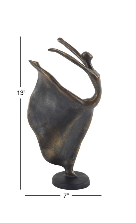 BRASS POLYSTONE DANCER SCULPTURE
