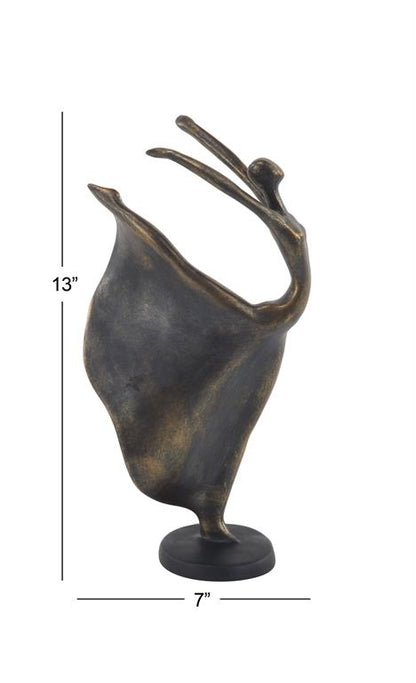 BRASS POLYSTONE DANCER SCULPTURE