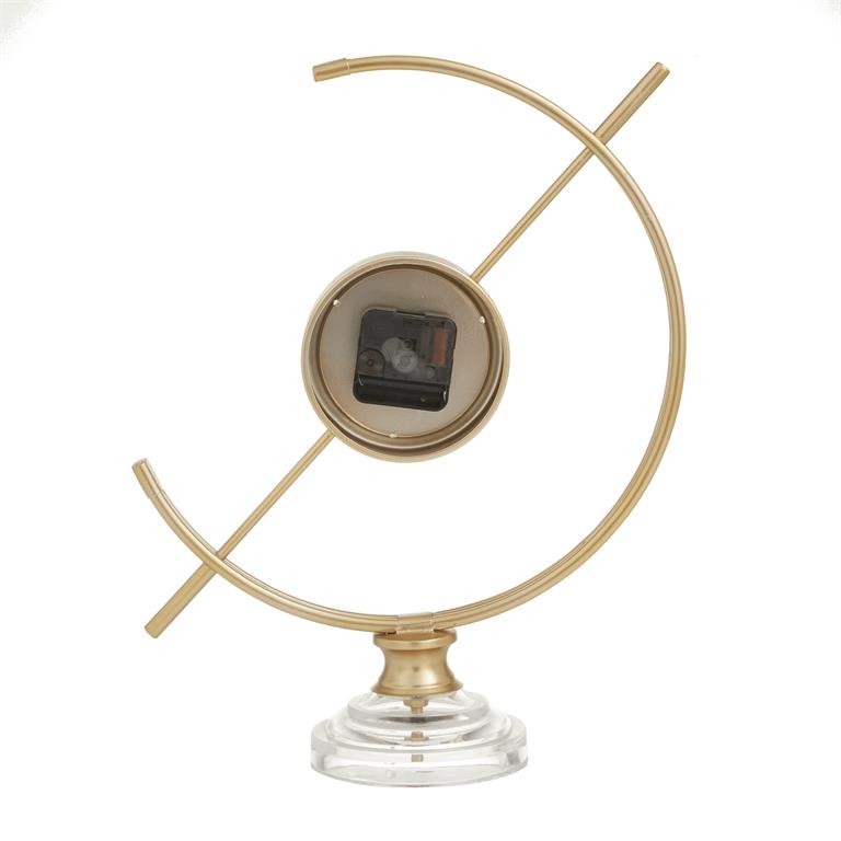 GOLD METAL CLOCK WITH ACRYLIC BASE