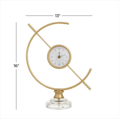 GOLD METAL CLOCK WITH ACRYLIC BASE