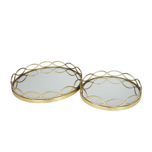 GOLD STAINLESS STEEL MIRRORED TRAY