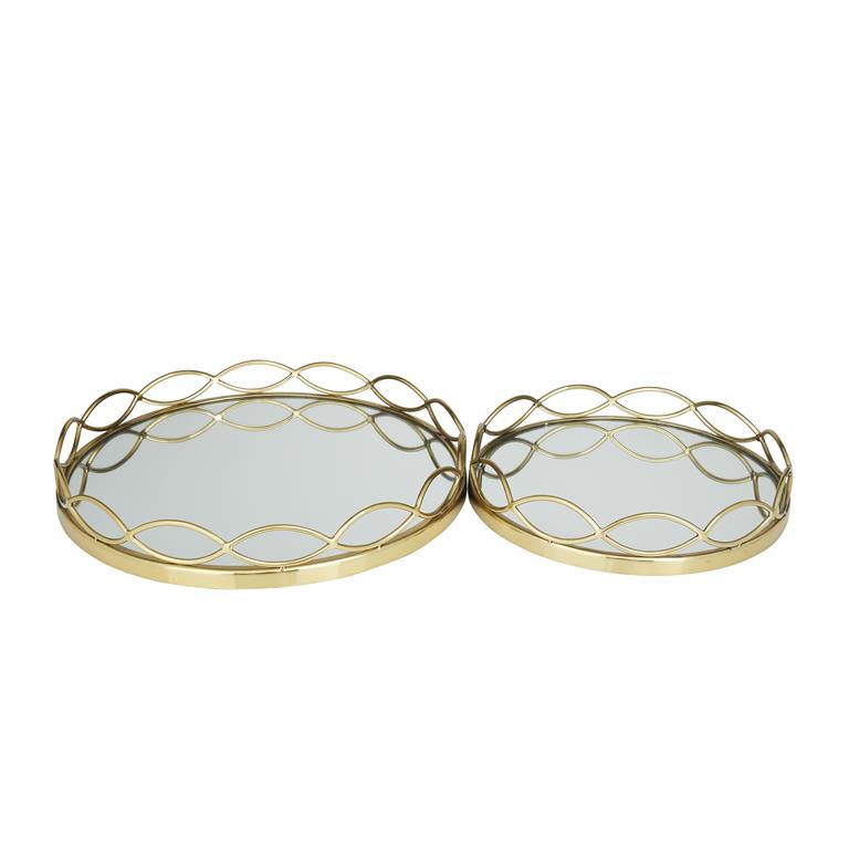 GOLD STAINLESS STEEL MIRRORED TRAY
