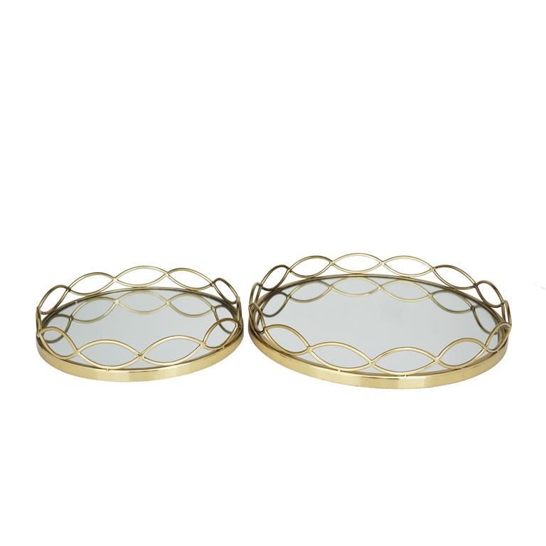 GOLD STAINLESS STEEL MIRRORED TRAY