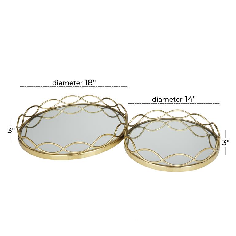 GOLD STAINLESS STEEL MIRRORED TRAY
