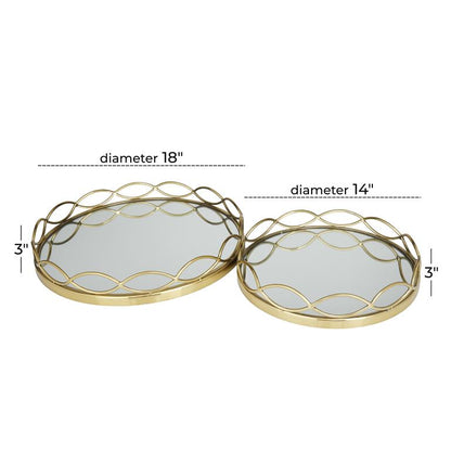 GOLD STAINLESS STEEL MIRRORED TRAY