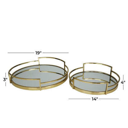GOLD STAINLESS STEEL MIRRORED TRAY