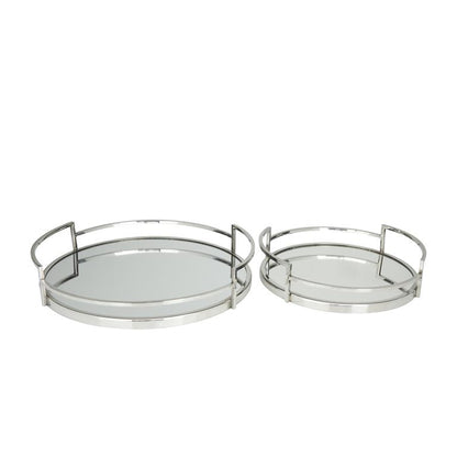 SILVER STAINLESS STEEL MIRRORED TRAY