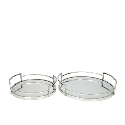 SILVER STAINLESS STEEL MIRRORED TRAY